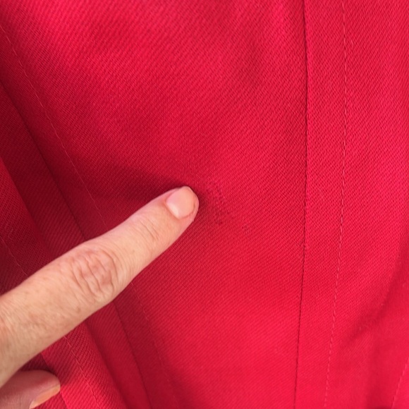 Zara Woman Sz 6 Wool Red Belted  Short Trench Coat Careerwear Contemporary - Picture 11 of 13